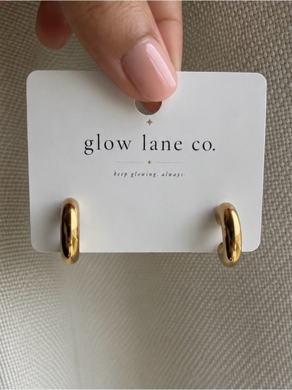 18K Gold PVD Chunky Mini Hoop Earrings | 316L Stainless Steel - Picture 2 of 4